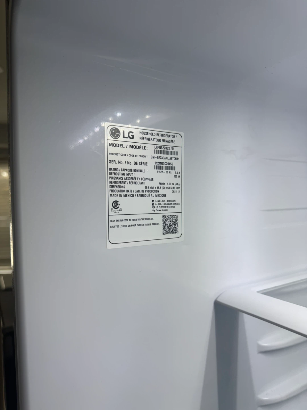 LG Stainless Steel French Door Refrigerator like New - photo 4