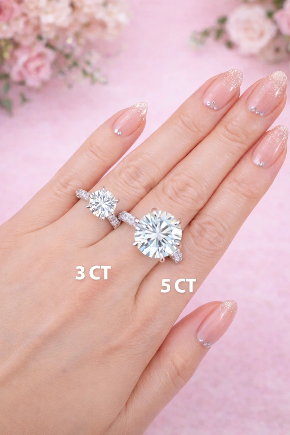 5 Carat Moussanite 925 Sterling Silver engagement ring