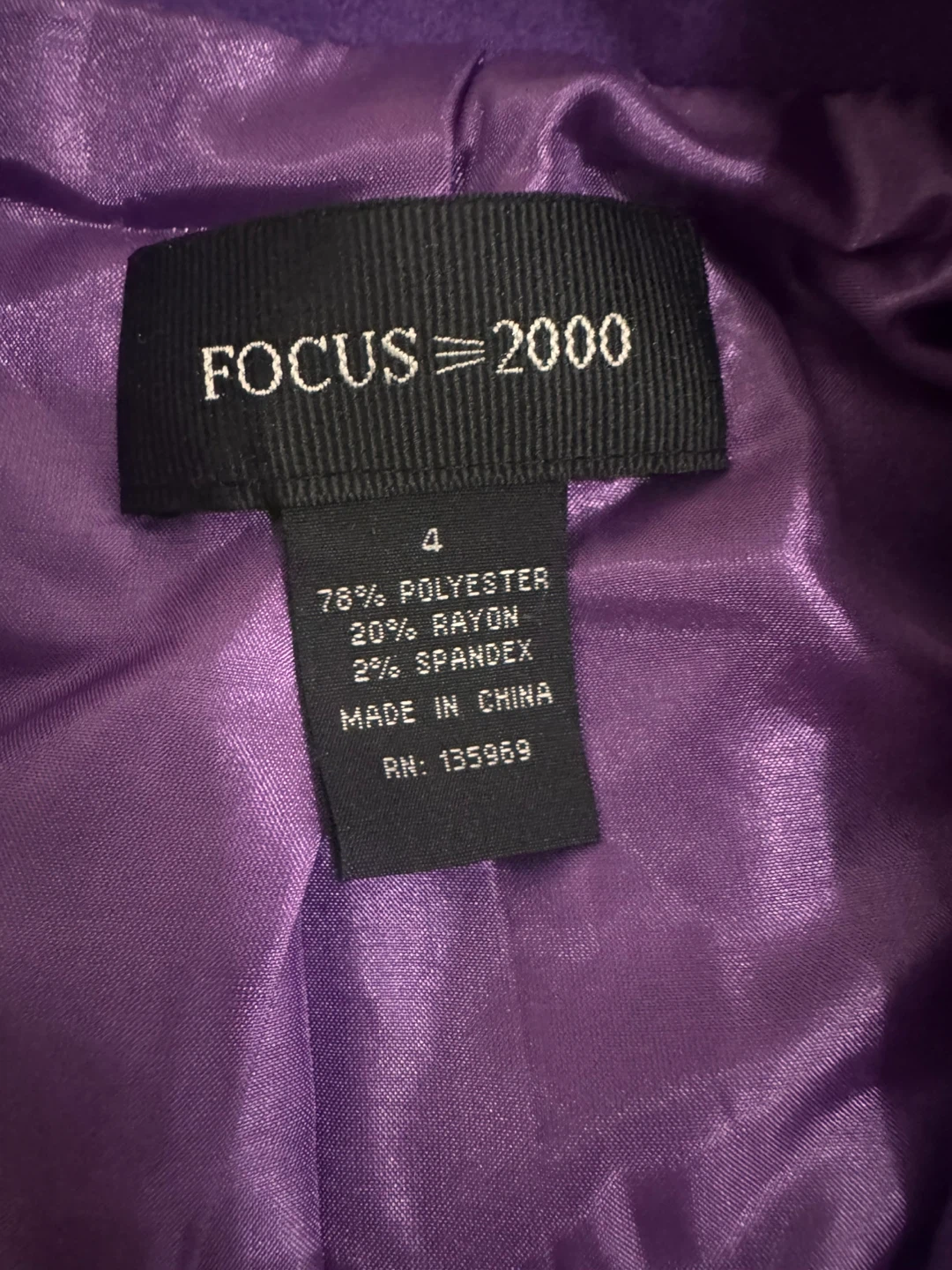 Focus 2000 Purple Blazer - Size 4 - photo 3