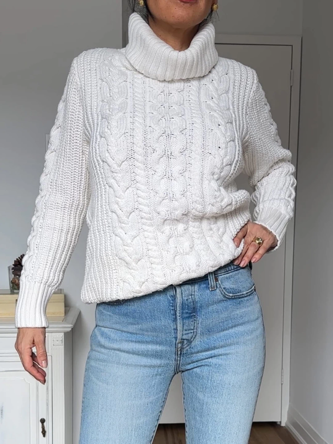 Y2K Gap Cable Knit Chunky Turtleneck