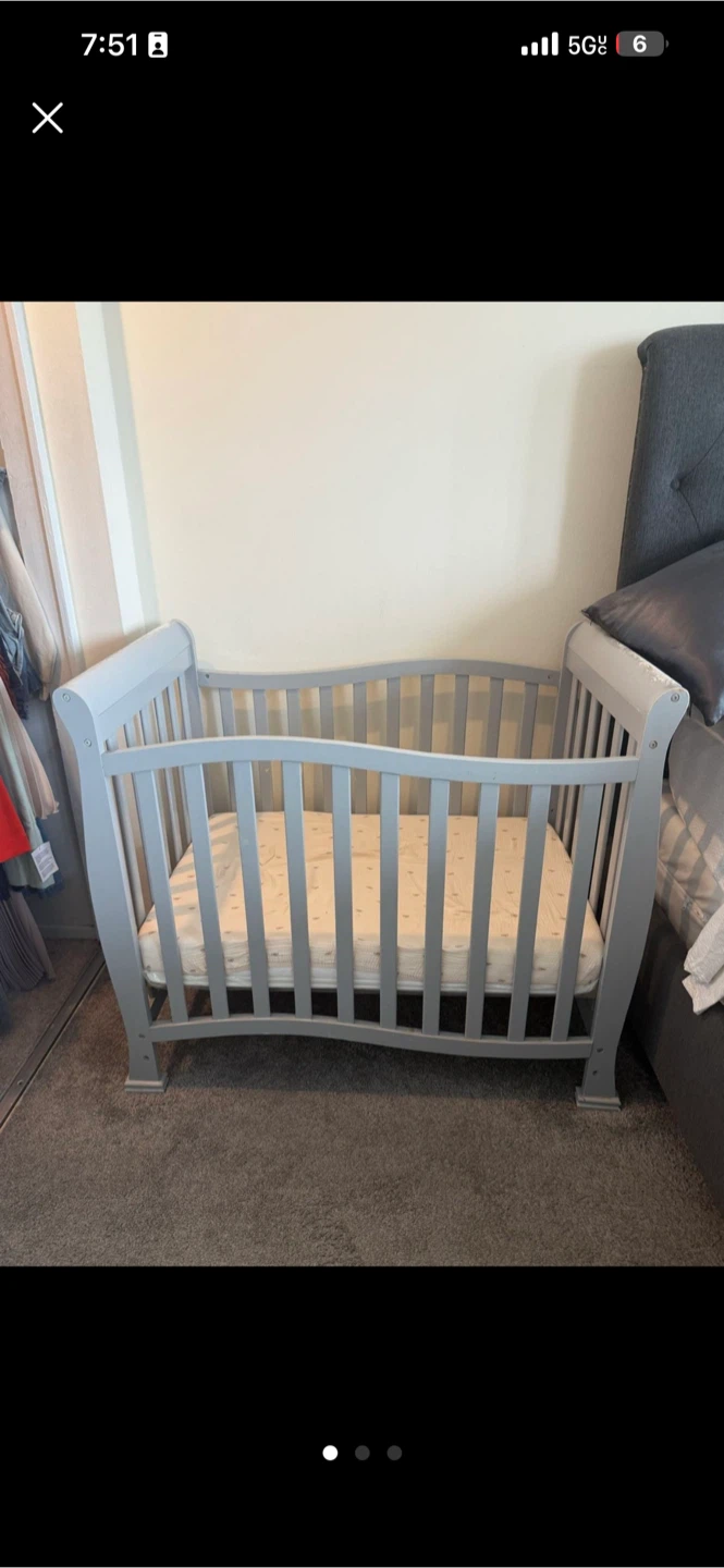 Grey Baby Crib
