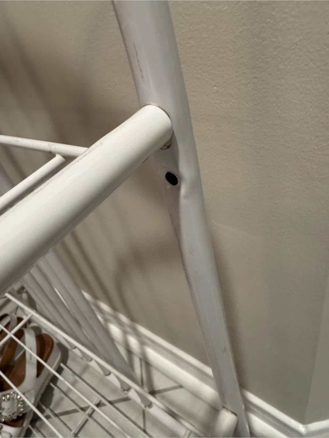 White Metal 3-Tier Shoe Rack / Shelf - photo 5