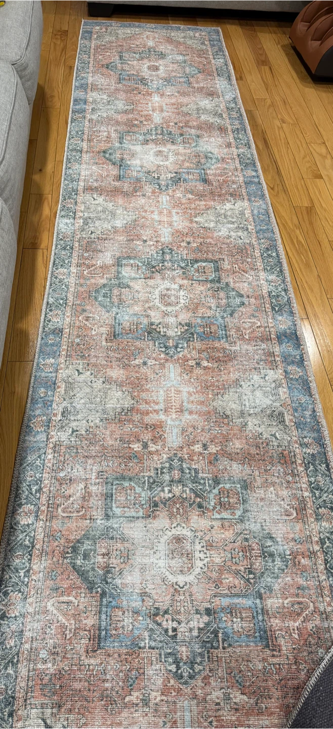 LIVABLIST Amelie Vintage Washable Runner Rug 2'7" x 18'