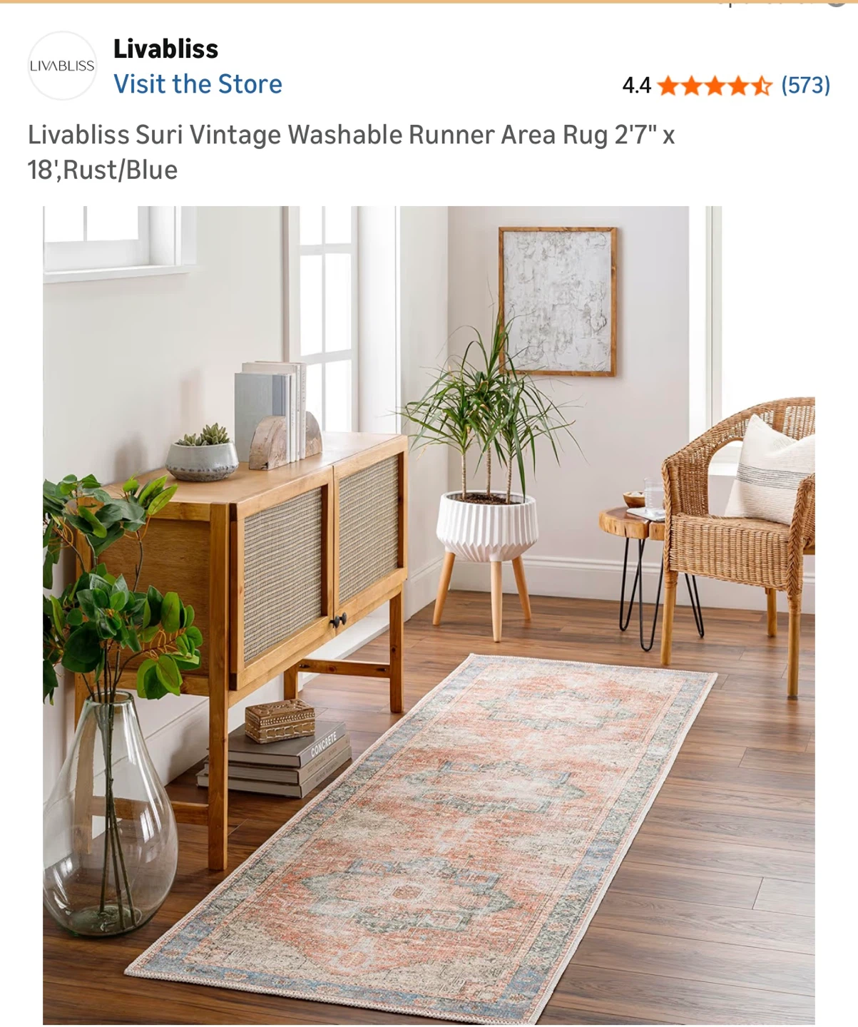 LIVABLIST Amelie Vintage Washable Runner Rug 2'7" x 18' - photo 5