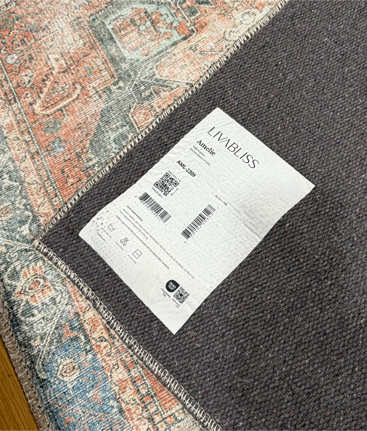 LIVABLIST Amelie Vintage Washable Runner Rug 2'7" x 18' - photo 2