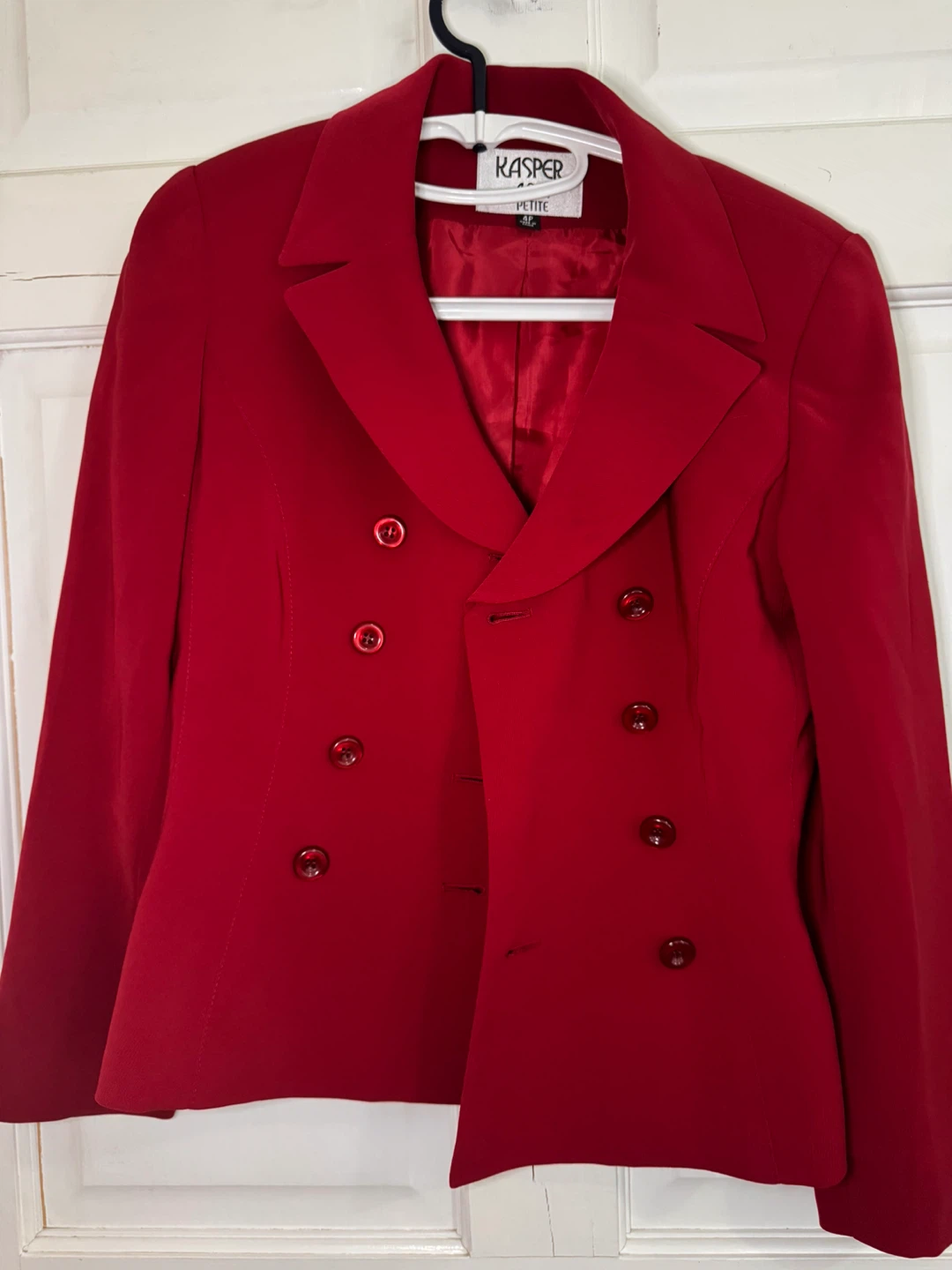 Kasper A.S.L. Petite Red Blazer and Skirt Suit Set - photo 3