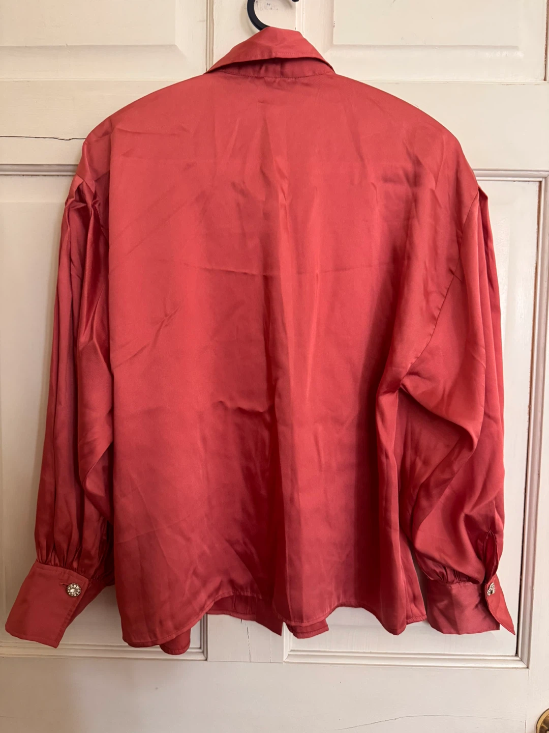 Zara Red Embellished Button Balloon Sleeve Blouse Size XS - photo 5