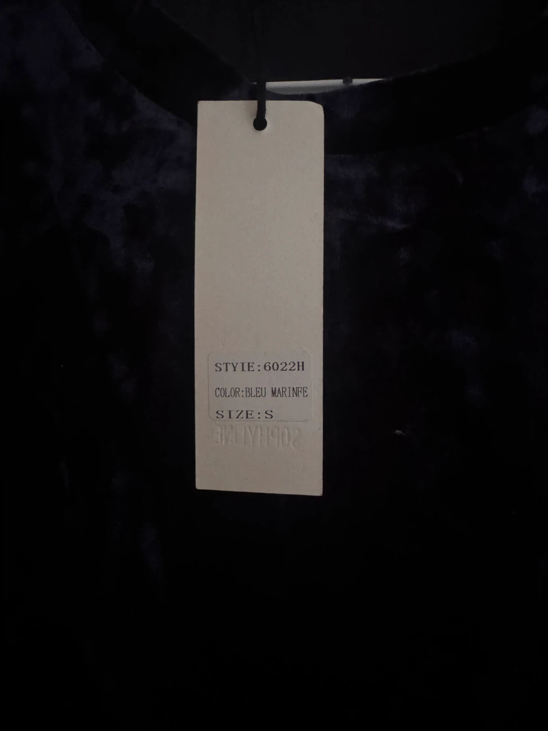 SOPHYLINE Velvet T-Shirt - Navy Blue - Size S - photo 3