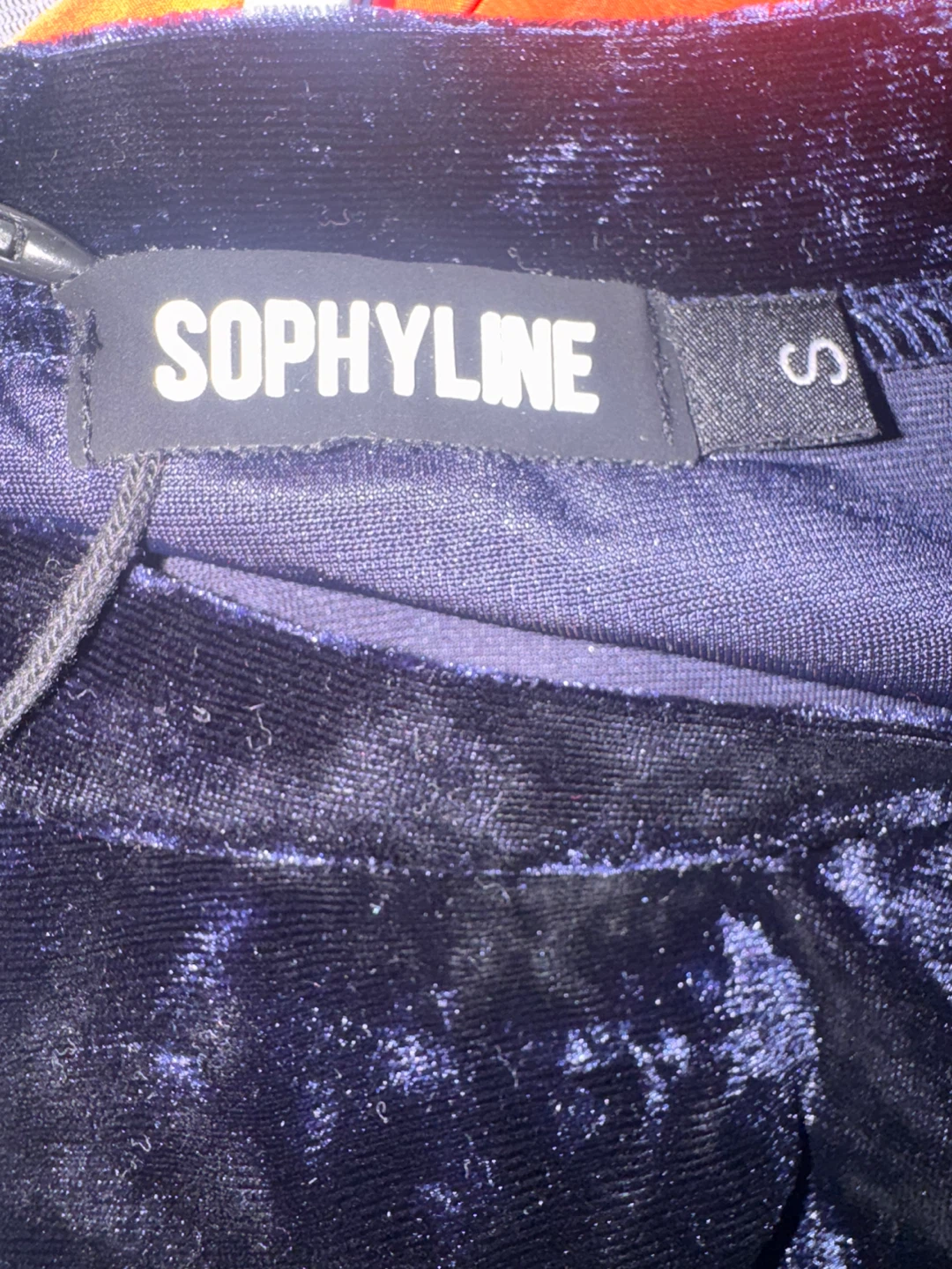 SOPHYLINE Velvet T-Shirt - Navy Blue - Size S - photo 4