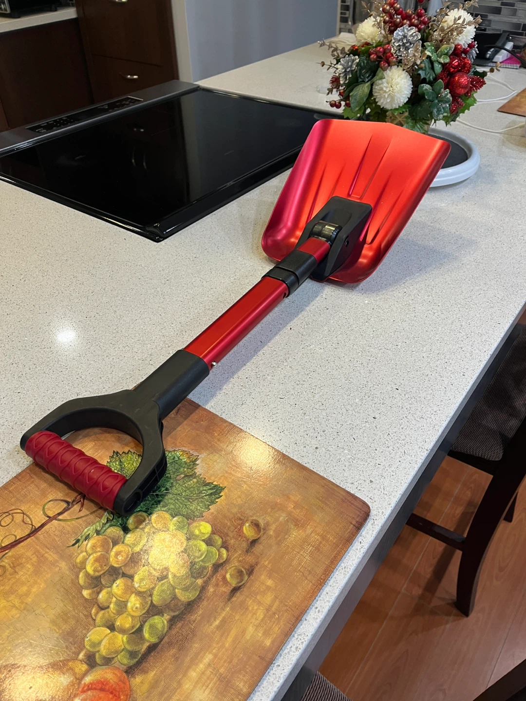 Red Adjustable Snow Shovel - photo 3