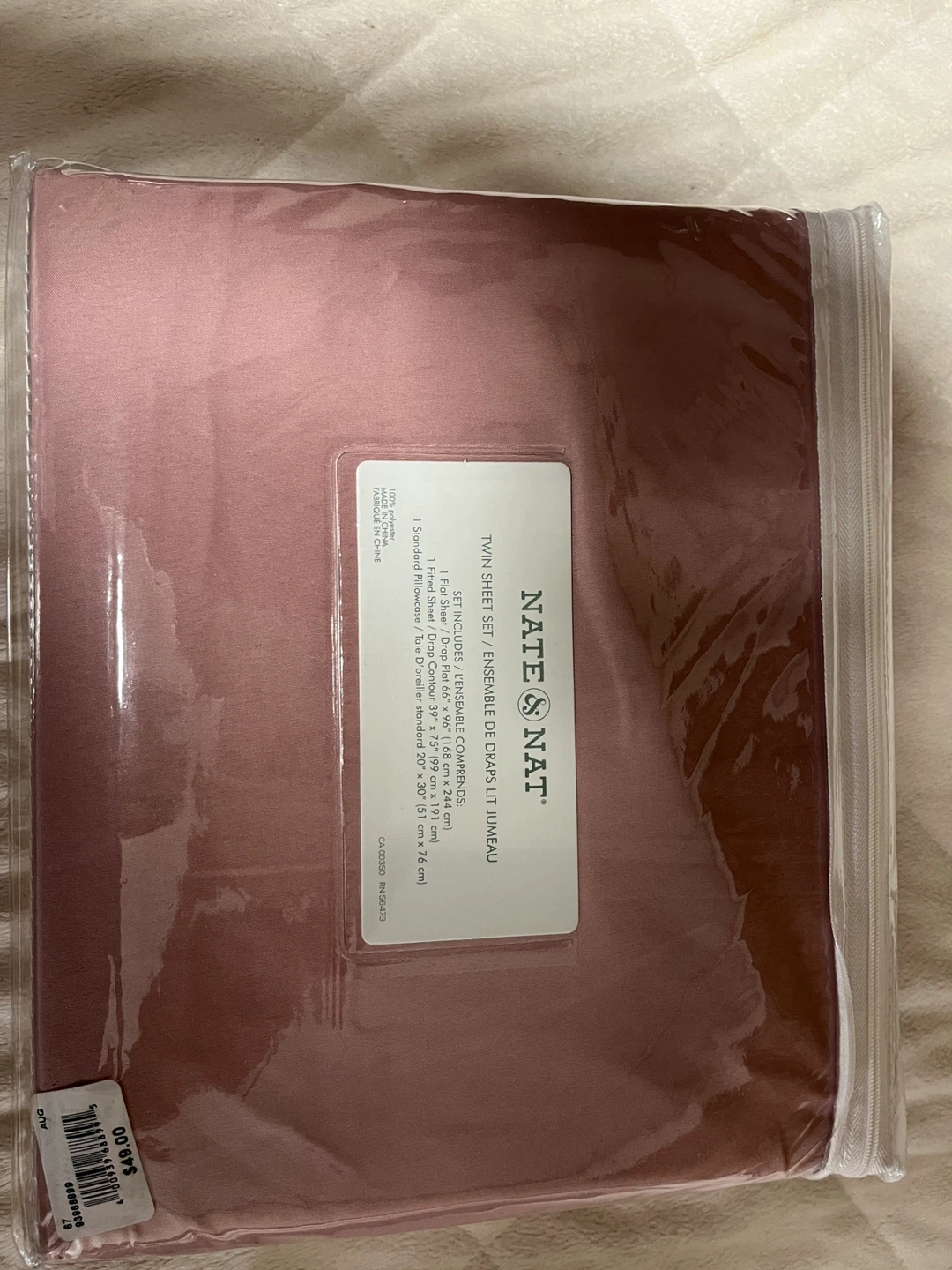 Nate & Nat Super Soft Twin Sheet Set - Rose Gold - photo 2