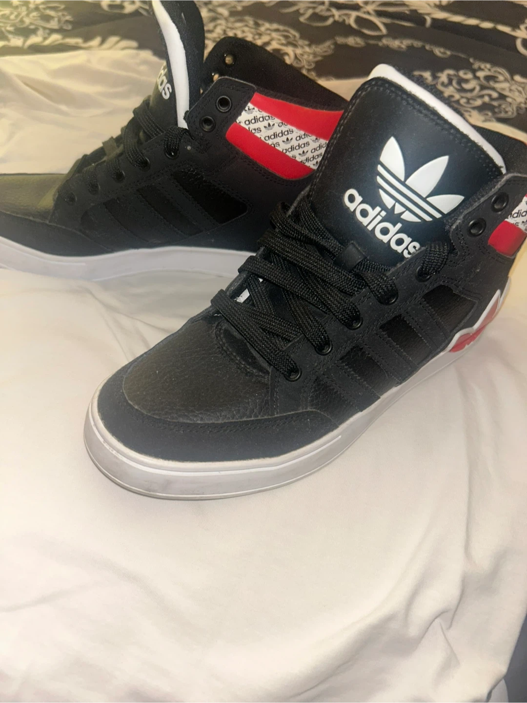 Adidas High Top Sneakers - Black, Red, White - photo 3
