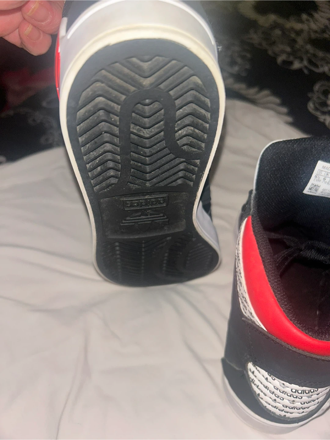 Adidas High Top Sneakers - Black, Red, White - photo 4