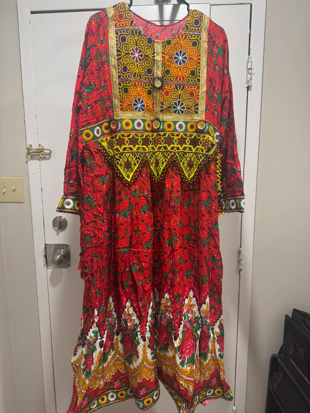 Embroidered Red Dress