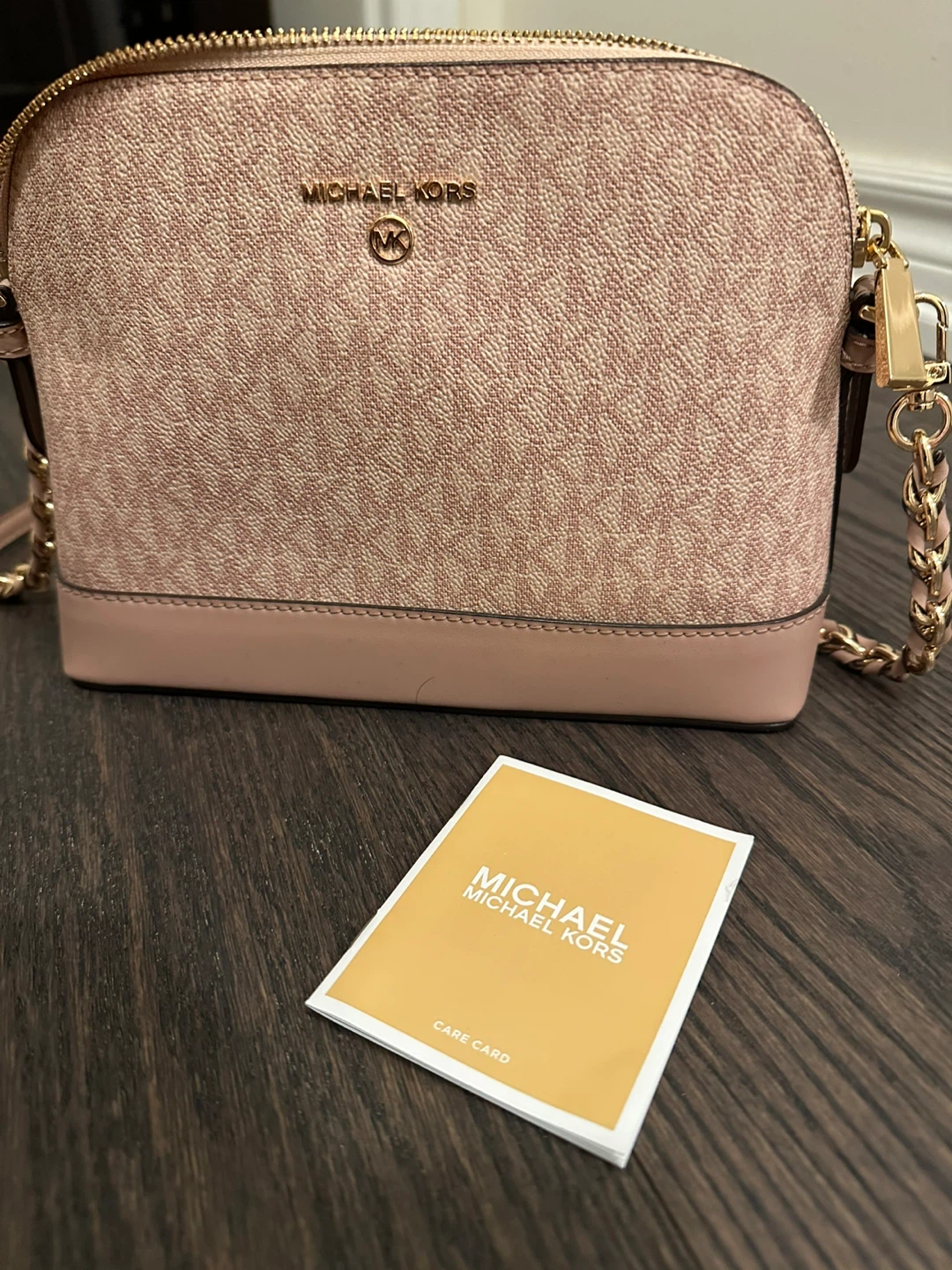 Brand new Michael Kors Pink MK Logo Dome Crossbody Bag