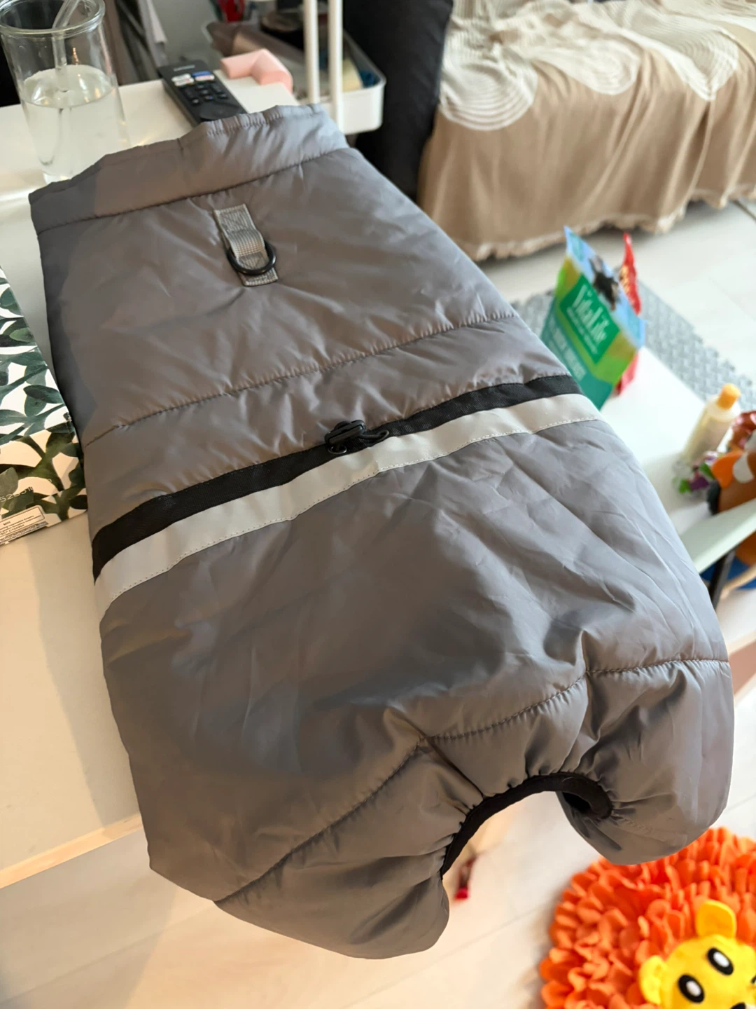 Gray Padded Dog Coat