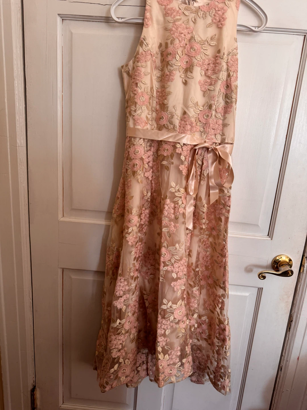 Girls Pink Floral Embroidered Dress - photo 3