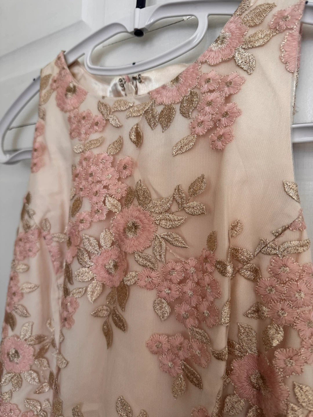 Girls Pink Floral Embroidered Dress - photo 2