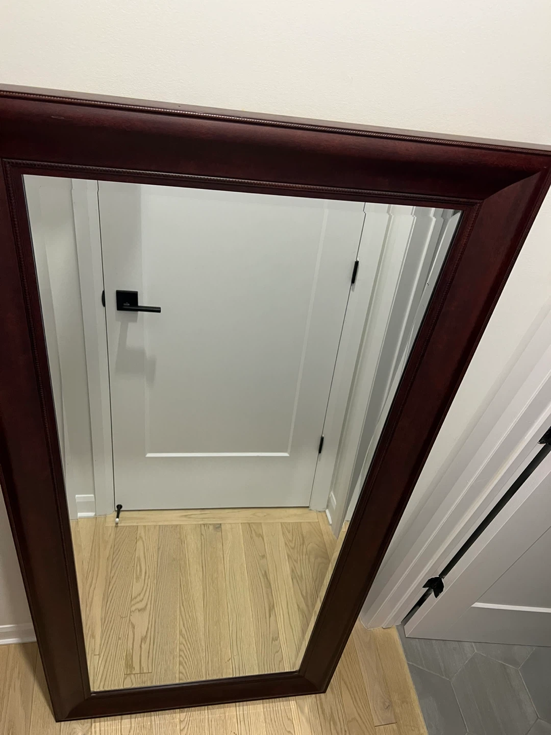 Dark Wood Framed Full Length Mirror - photo 2