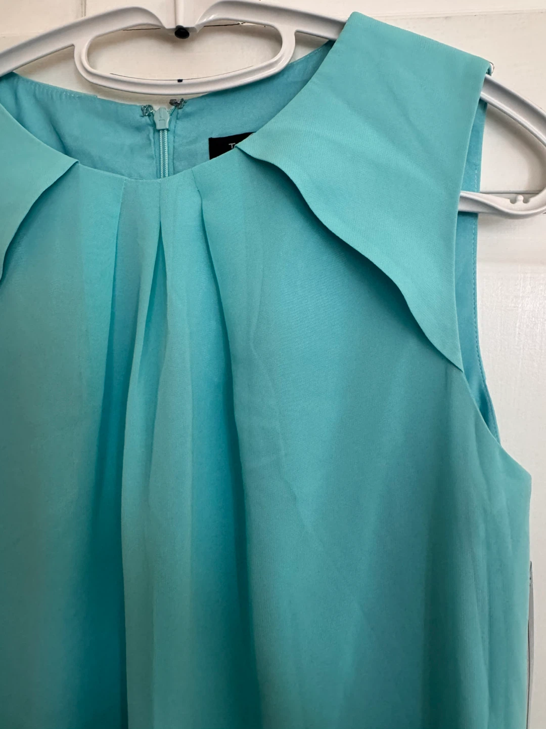 Nookie Beach Glass Blue Sleeveless Lace Trim Dress Size 6 - photo 2