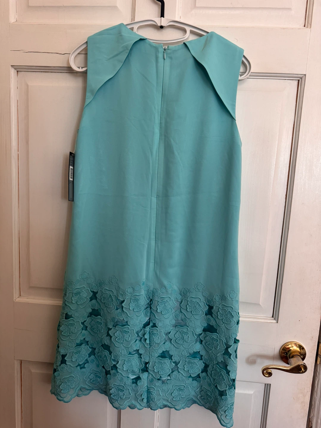 Nookie Beach Glass Blue Sleeveless Lace Trim Dress Size 6 - photo 4