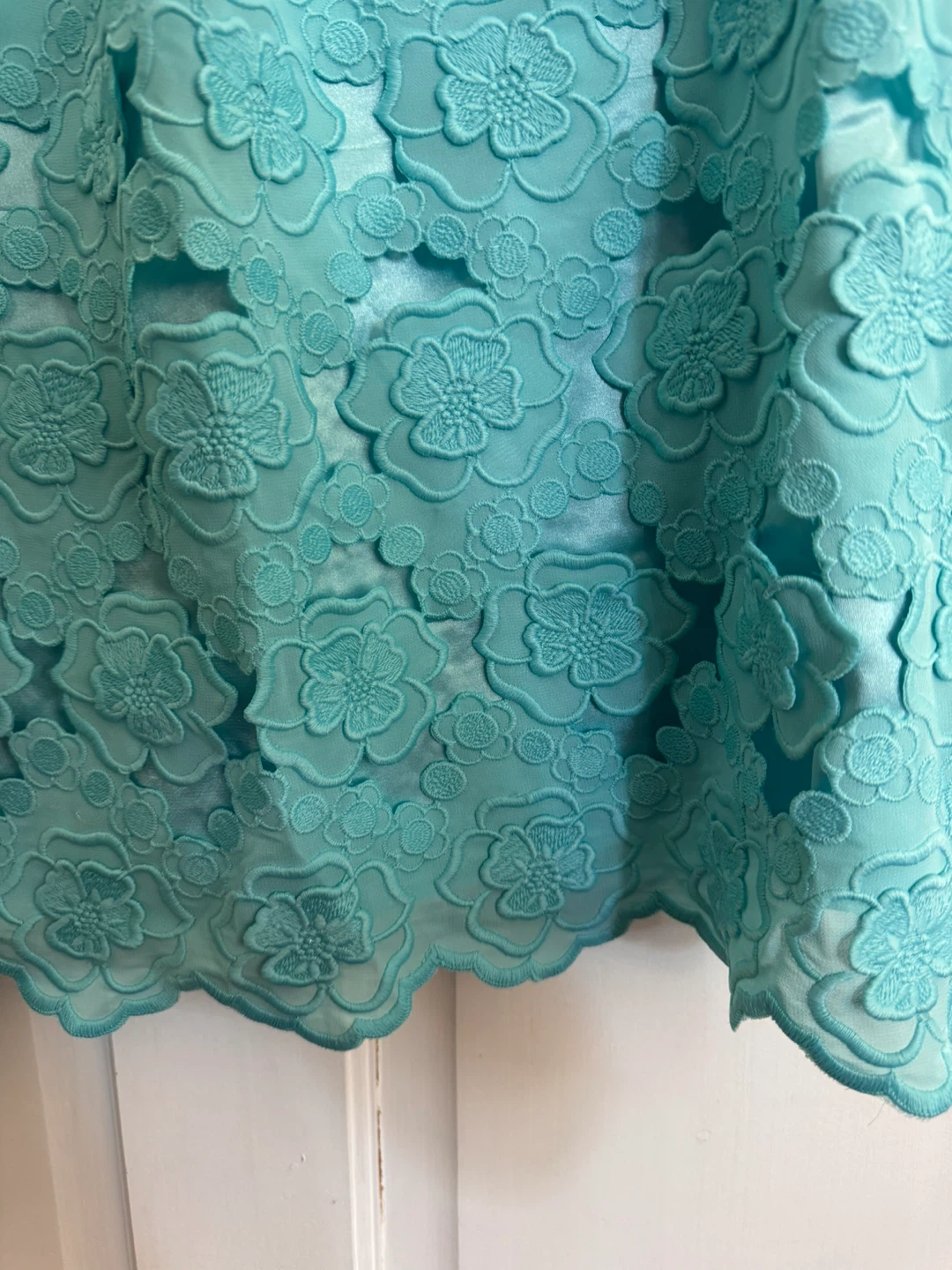 Nookie Beach Glass Blue Sleeveless Lace Trim Dress Size 6 - photo 3
