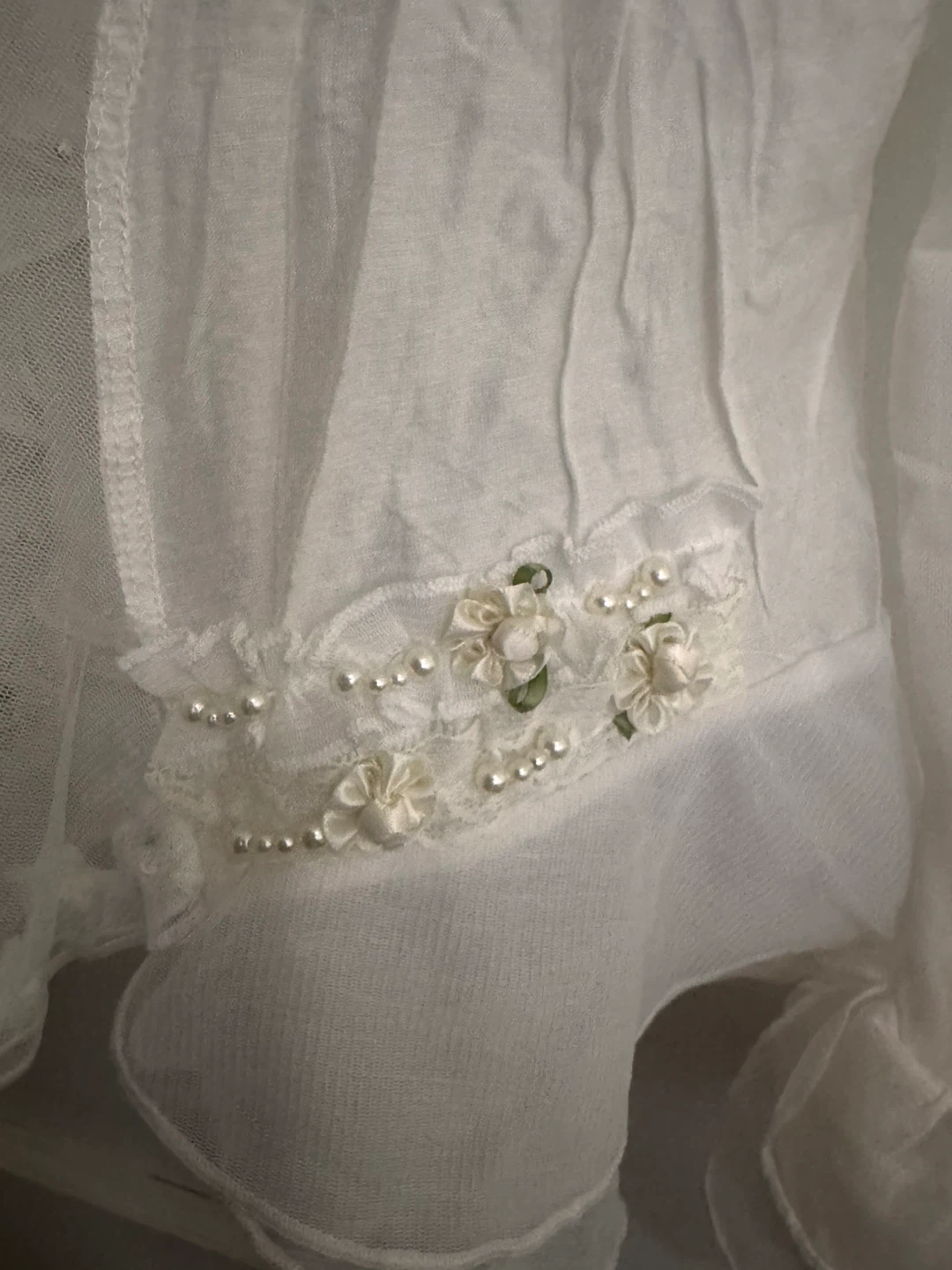 Pretty Angel Ivory Lace & Pearl Embellished Bolero Shrug - photo 2