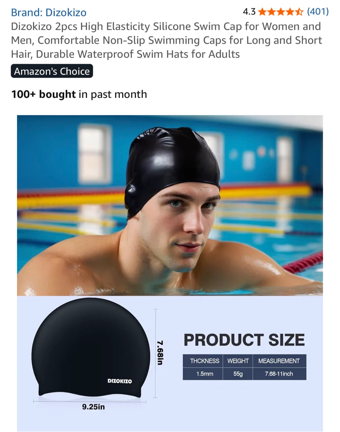 Dizokizo Silicone Swim Cap - photo 3