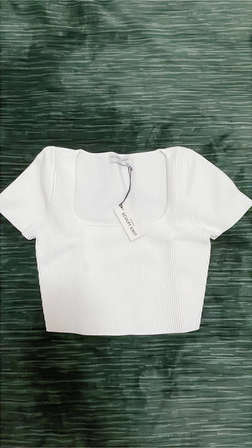 New Aritzia White Sculpt Knit Crop Top - photo 2