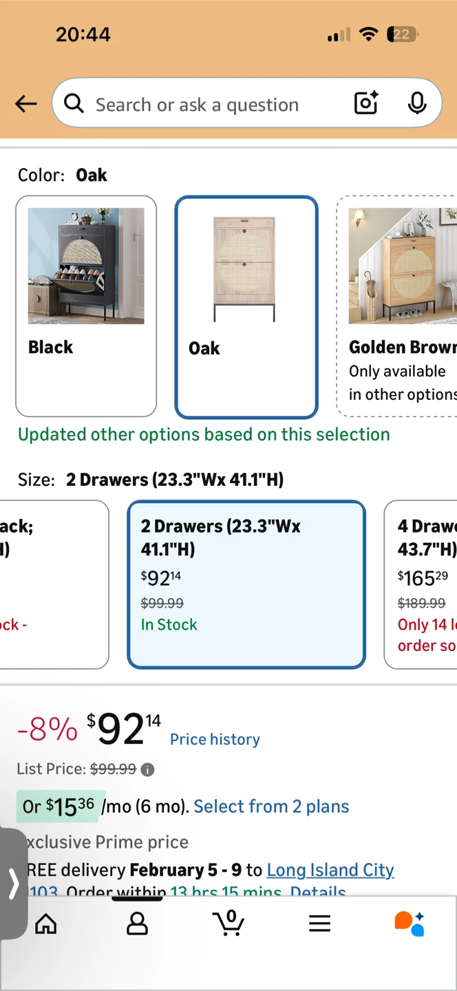 2-Drawer Oak Cane Shoe Cabinet - photo 2