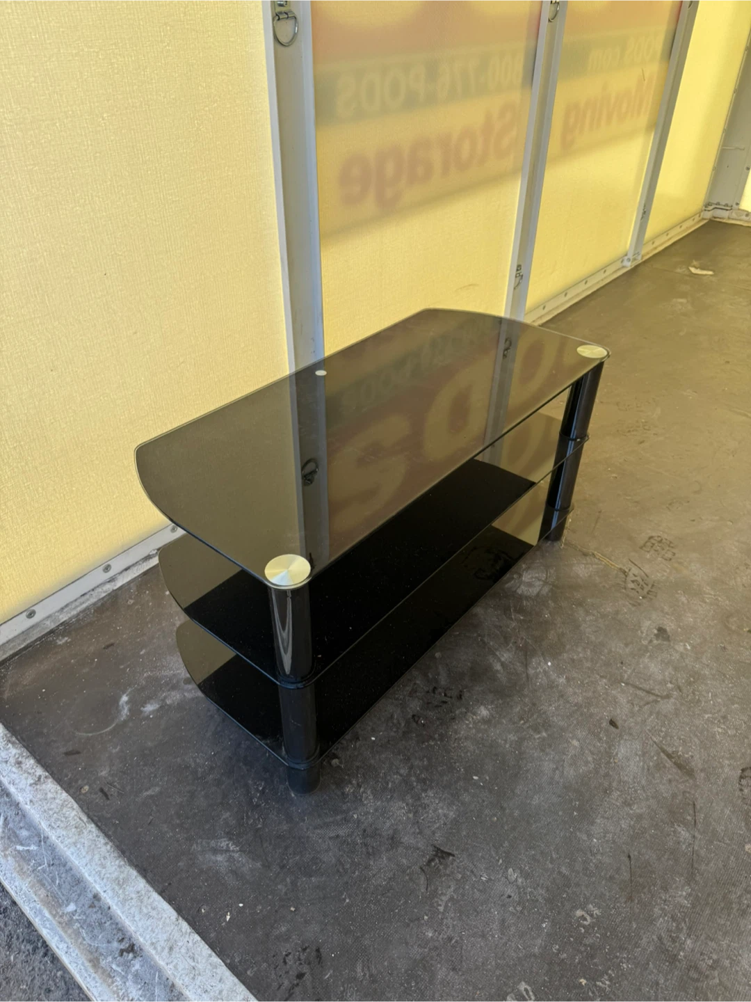Black Glass 3-Tier Entertainment TV Stand - photo 4