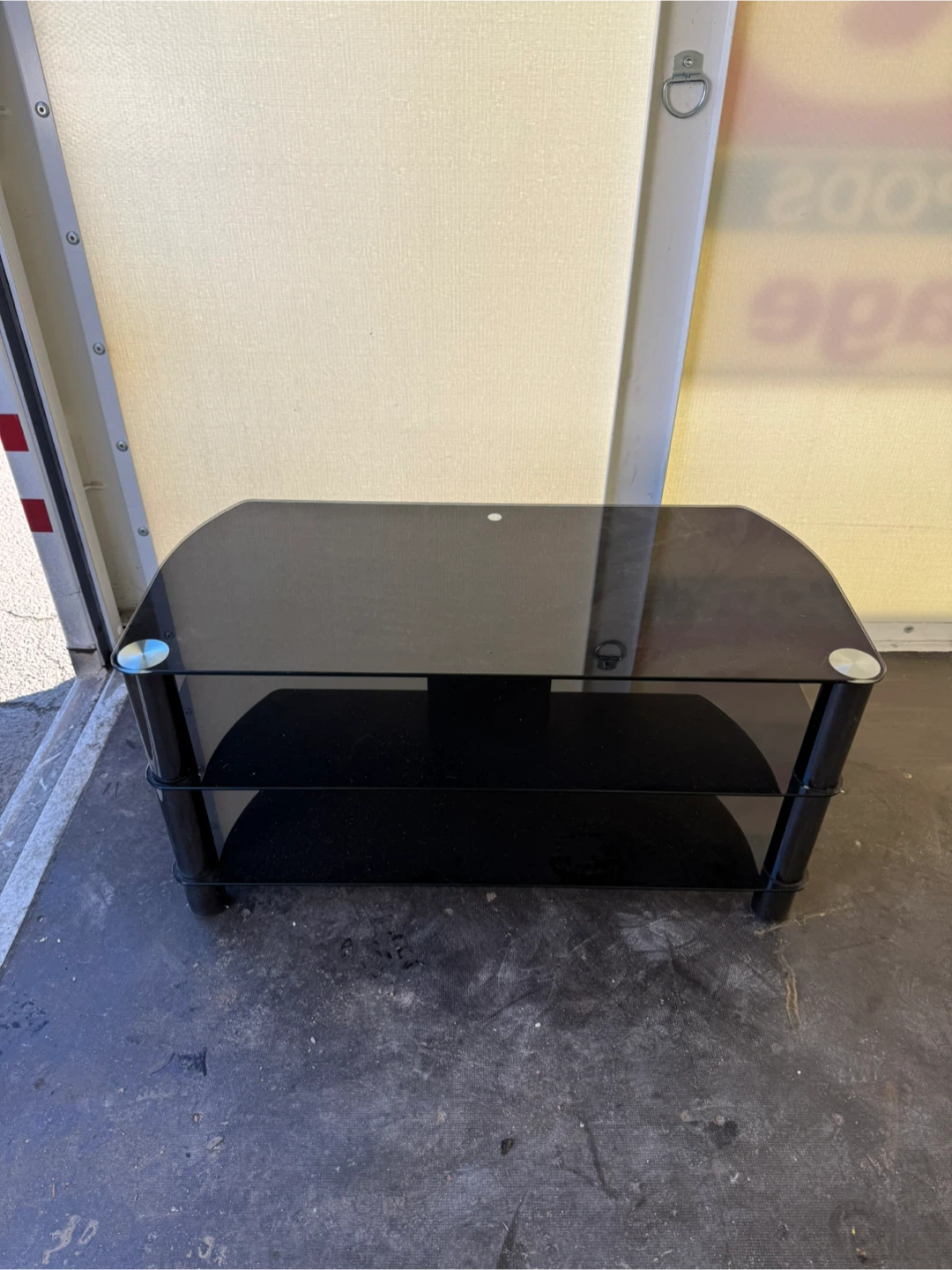 Black Glass 3-Tier Entertainment TV Stand