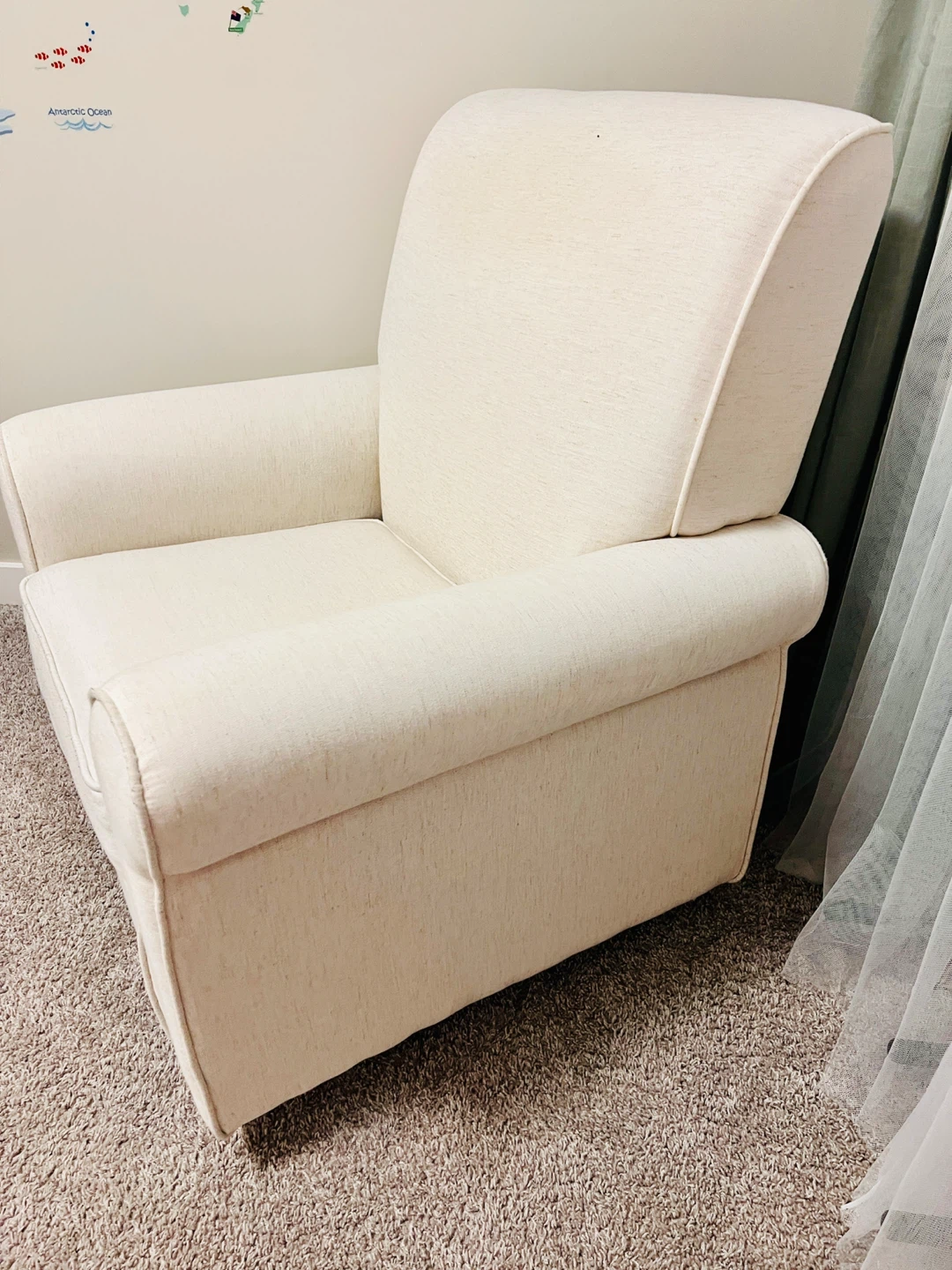 Cream Upholstered Accent Chair