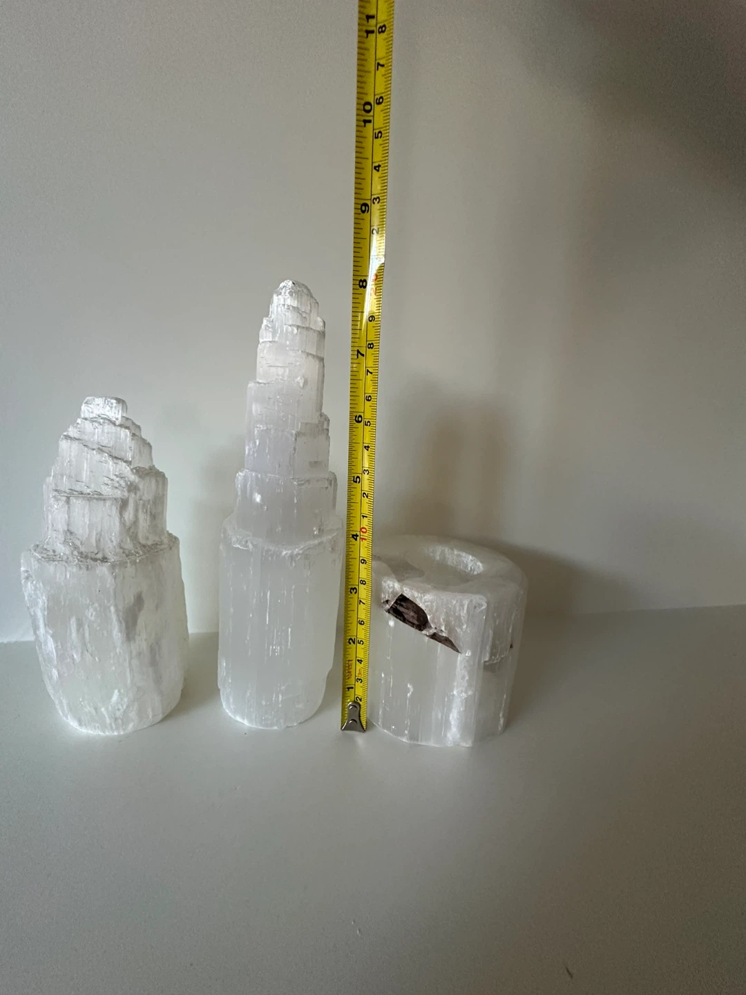 Selenite Crystal Tower and Candle Holder Set - photo 4
