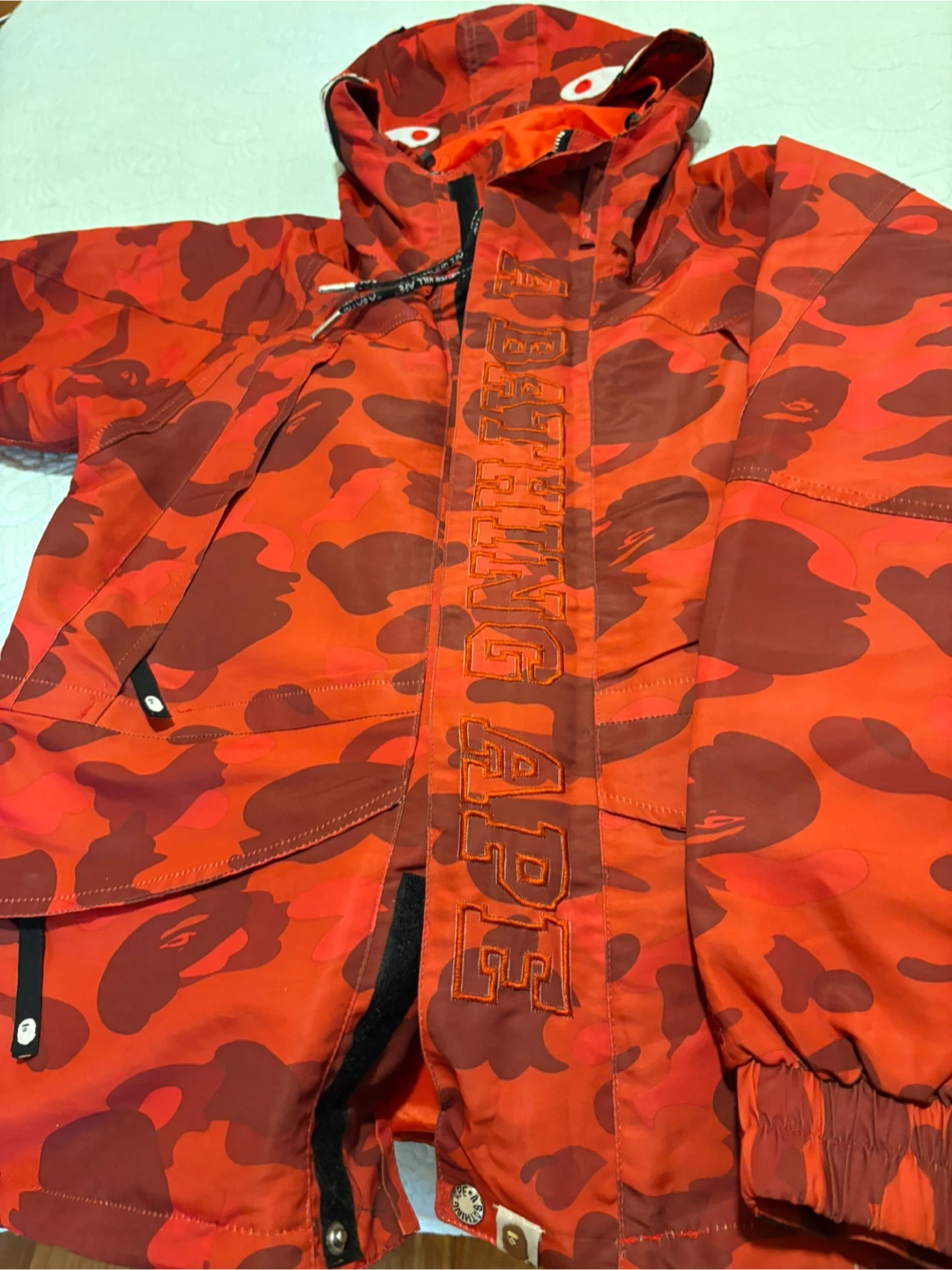 A Bathing Ape Red Camo Shark Full Zip Hoodie Jacket - photo 3
