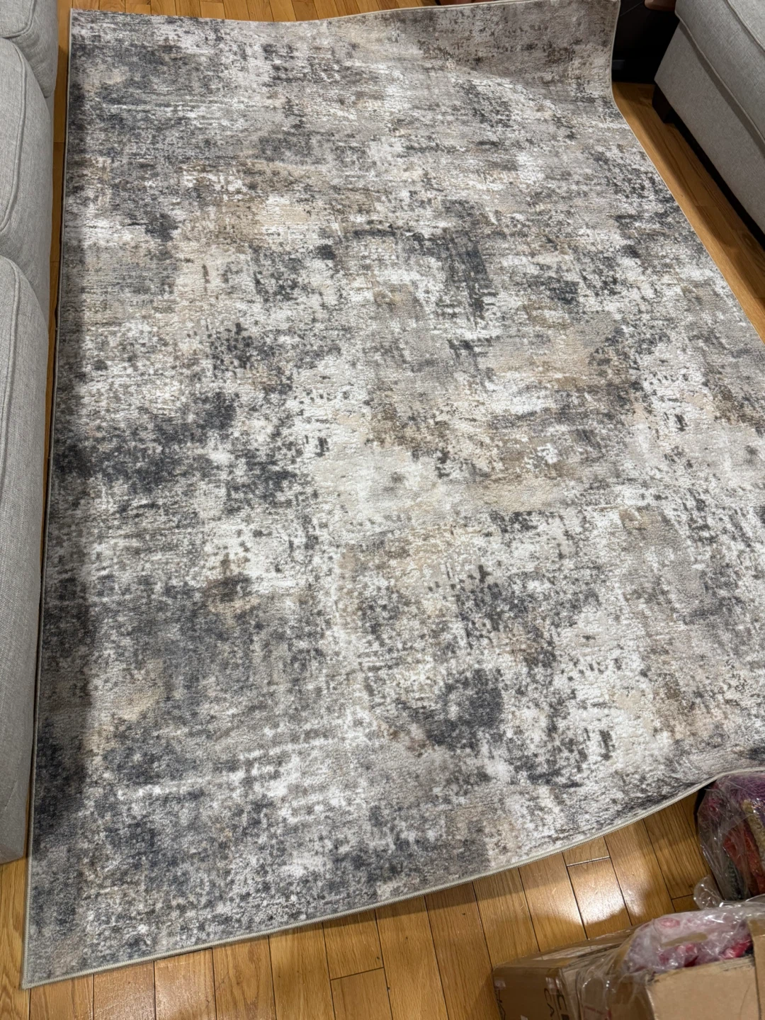 Distressed Abstract Area Rug 6x9
