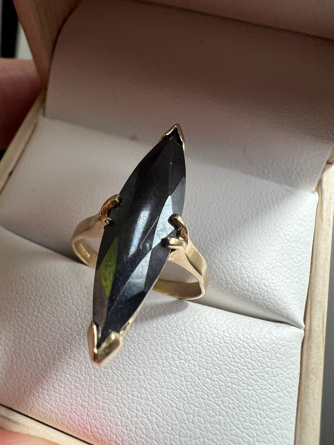 Gold Marquise Cut Black Alaskan Ring - photo 3