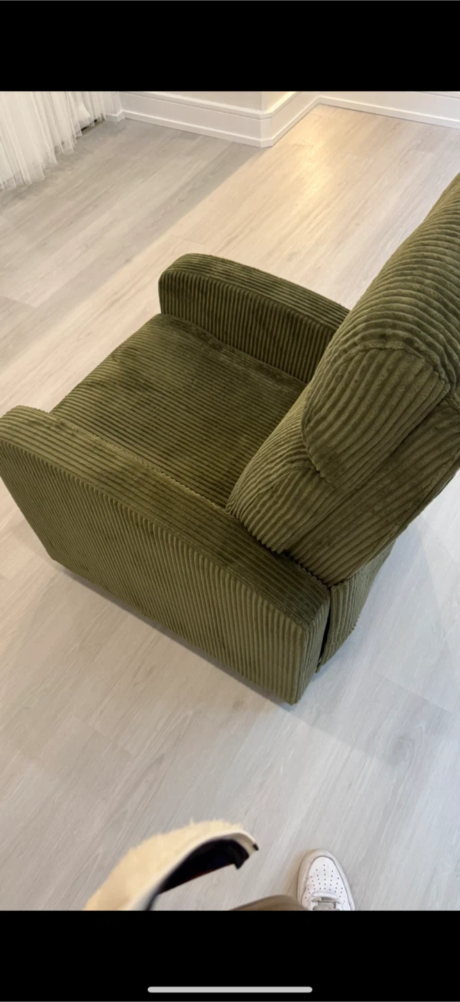 Dark Green Corduroy Recliner Chair - photo 5
