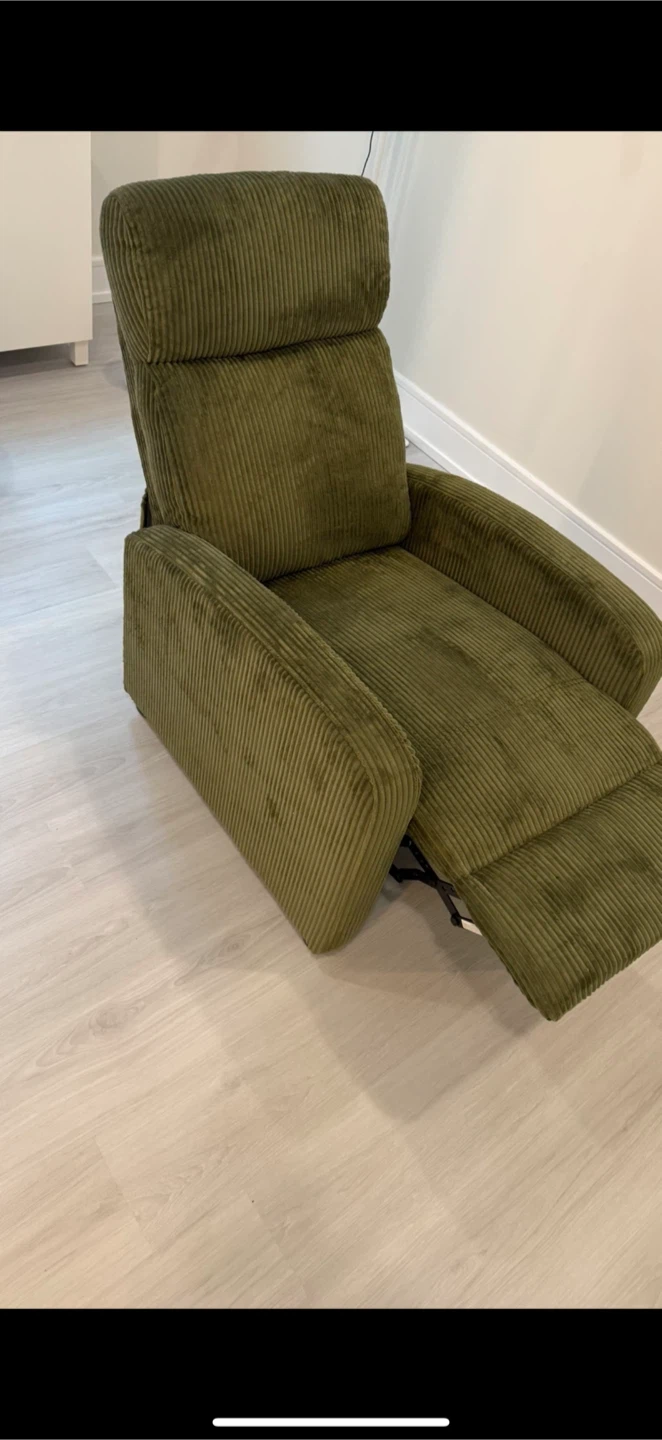 Dark Green Corduroy Recliner Chair - photo 3