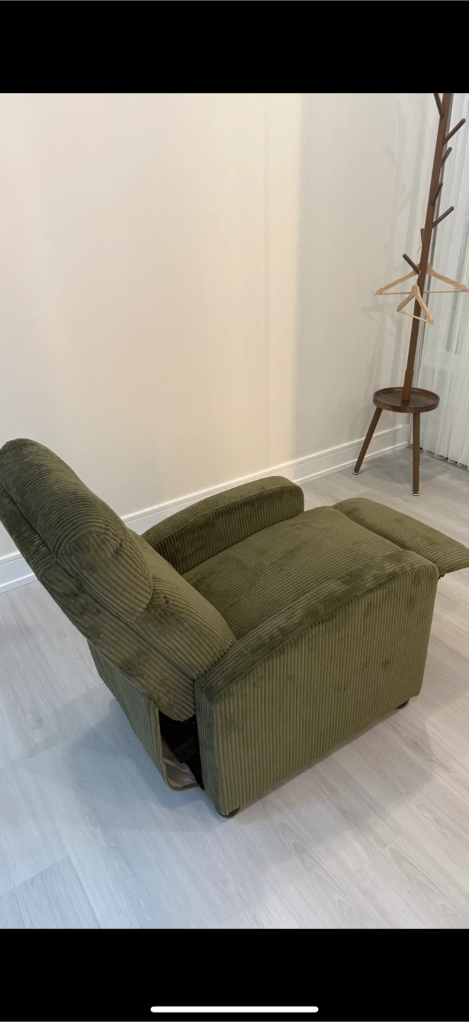 Dark Green Corduroy Recliner Chair - photo 4