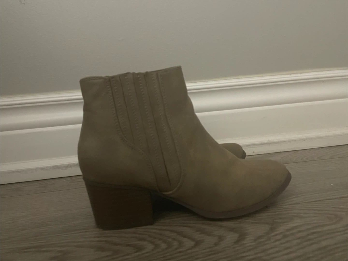 Women's Tan Ankle Boots with Block Heel
