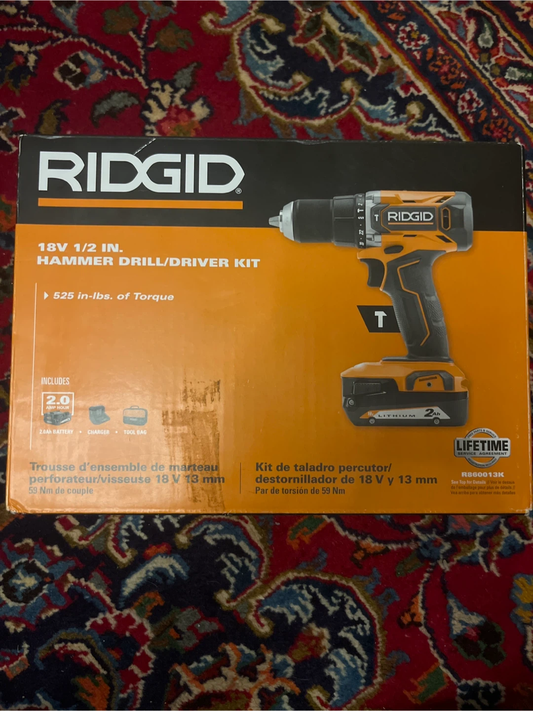 BRAND NEW RIDGID 18V 1/2 in. Hammer Drill Kit with 2.0Ah Battery