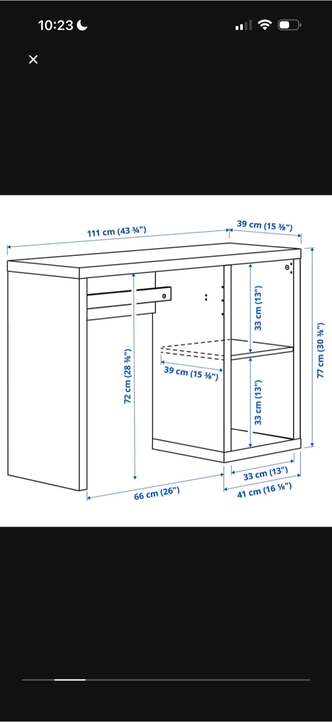 IKEA White Desk with Shelving - photo 2