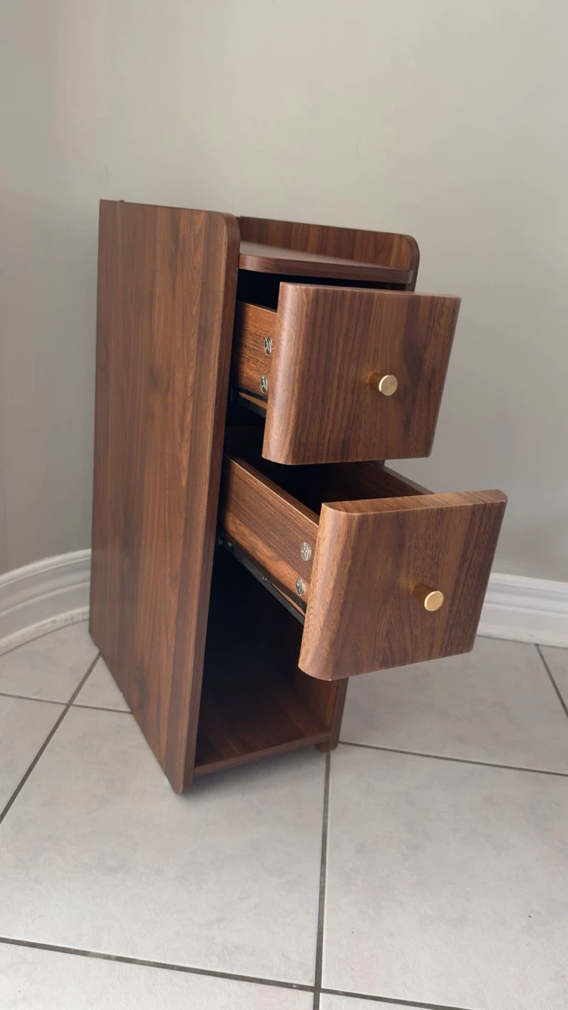 Walnut Side Table with 2 Drawers - photo 3