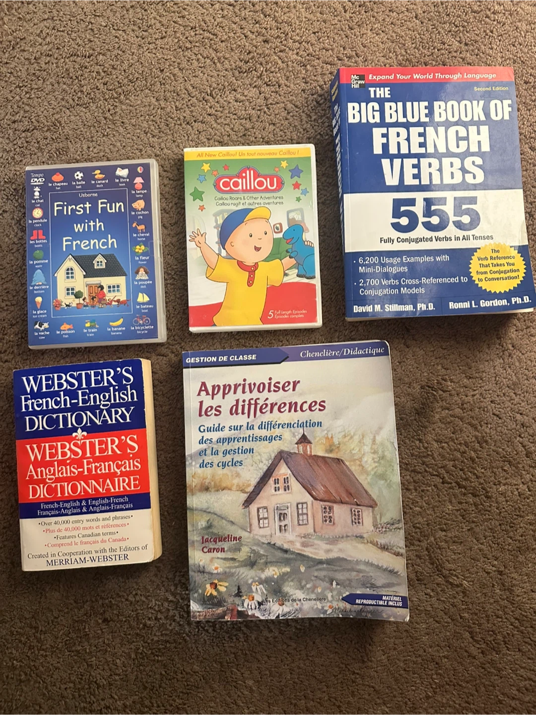 Set of French learning materials