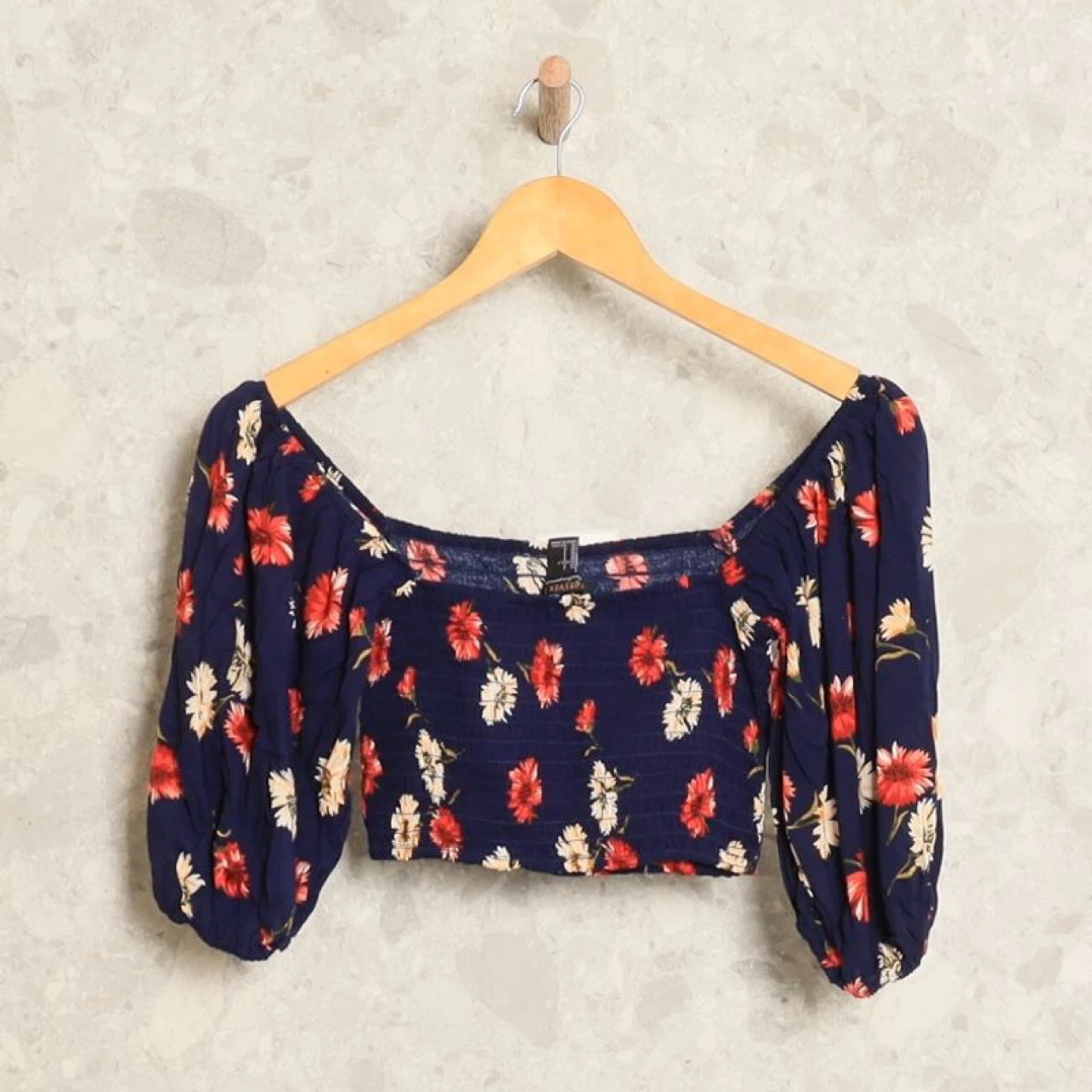 Forever 21 Floral Off-the-Shoulder Crop Top - Size M