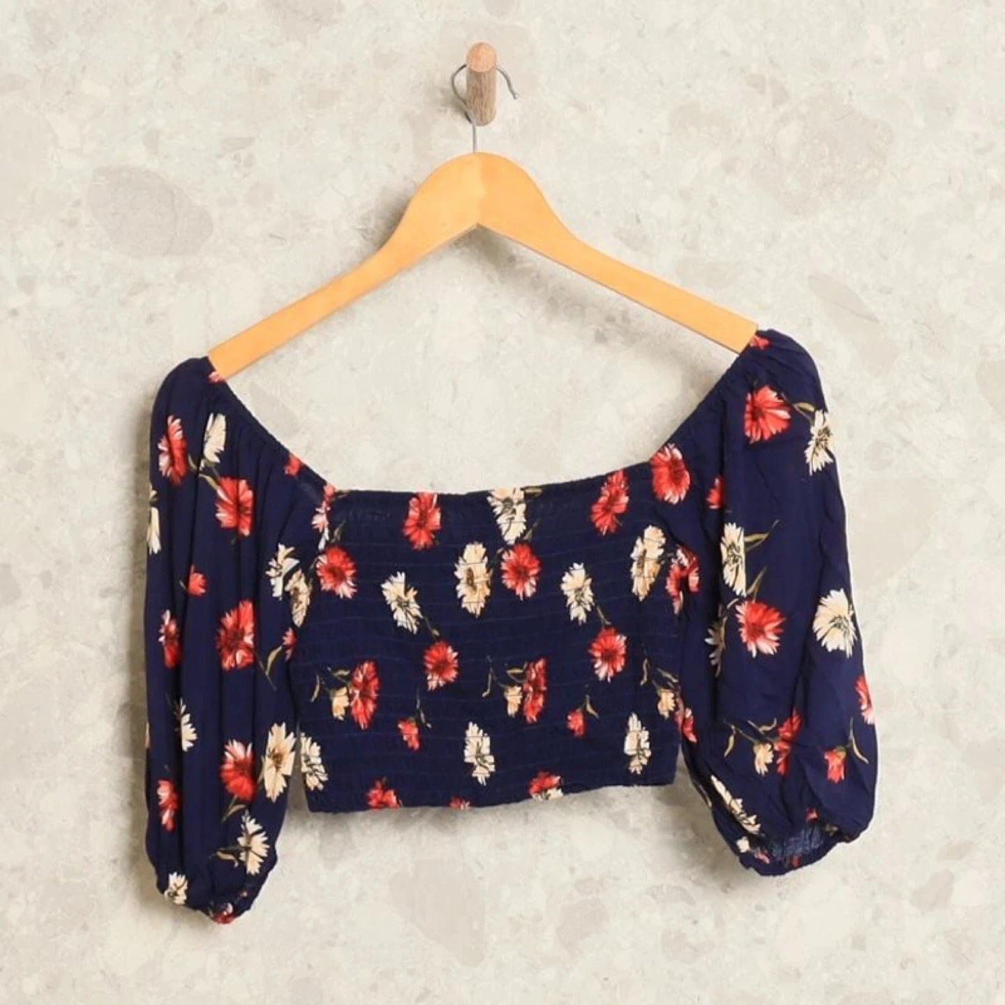 Forever 21 Floral Off-the-Shoulder Crop Top - Size M - photo 2