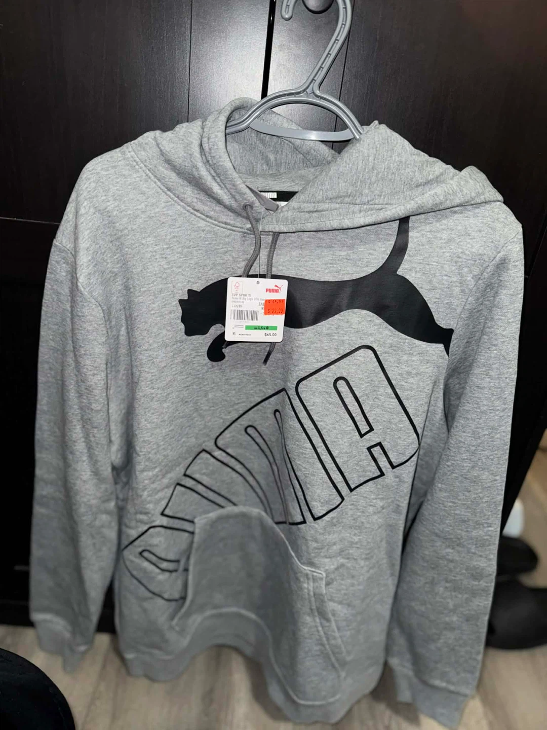 Puma Grey Big Logo Hoodie