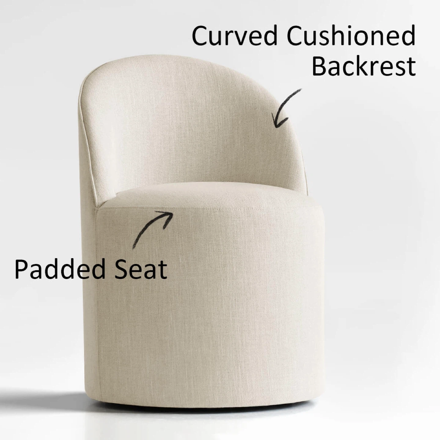 Cream Upholstered Swivel Dining Chair - photo 4