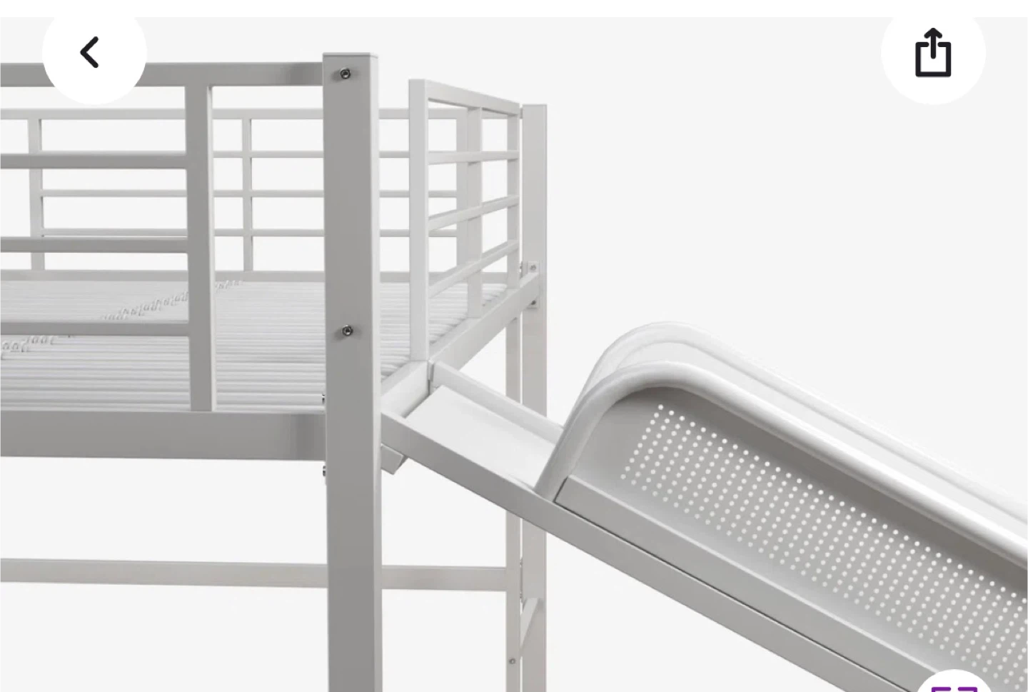 Eliud Kids Twin Loft Bed with Slide - White - photo 2